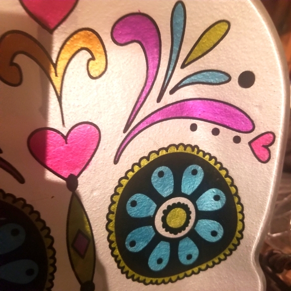 Candy skull dia de los muertes display plate, dish,candy dish trinket plate - Picture 3 of 5